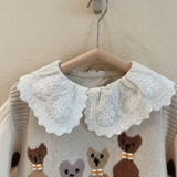 PrettyLayers – Sött & elegant – 3-delat set för flickor med kjol, blus och stickad kofta