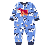 WarmBuddy – Söt & mjuk – Babyoverall i fleece med seriefigurmotiv