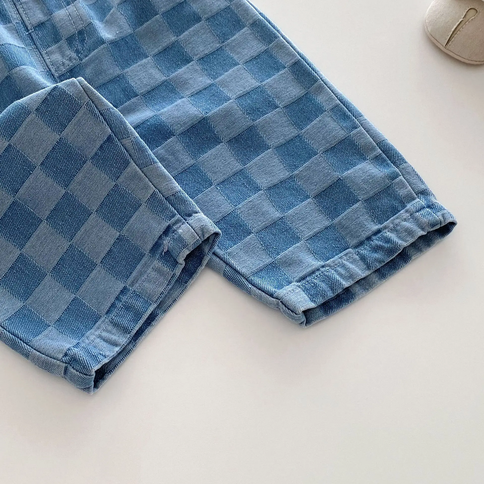 DenimCheck – Bekväma & trendiga – Barnbyxor med rutmönster