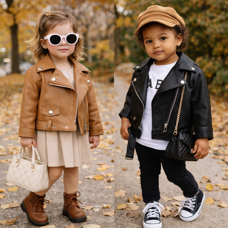 Girls Leather Jacket – Cool & stilfull – Läderjacka för barn