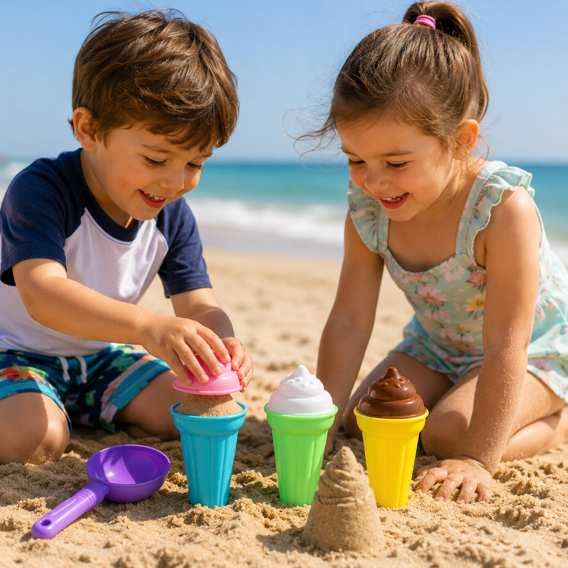 BeachFun – Sandlek & Kreativitet – Strand- och glasskop-lekset