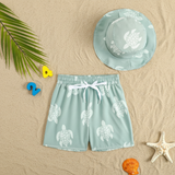 Beach Set – Färgglatt och stilfullt – Badbyxor med tryck och hatt
