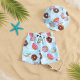 Beach Set – Färgglatt och stilfullt – Badbyxor med tryck och hatt