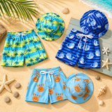 Beach Set – Färgglatt och stilfullt – Badbyxor med tryck och hatt