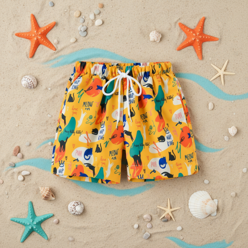 Beach Shorts – Lätt och lekfull – Tropisk badbyxa för barn