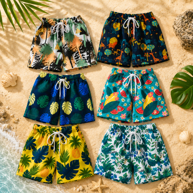 Beach Shorts – Lätt och lekfull – Tropisk badbyxa för barn