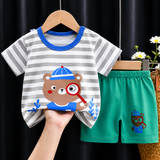 Mini Fashion™ - Lejontryck - Sommarset för pojkar