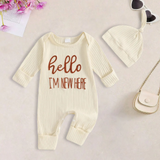 CuddleBaby – Hej, jag är ny här – Set med babyoverall och mössa