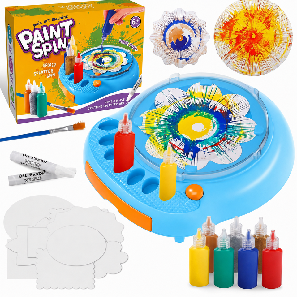 SpinArt – Kreativt & pedagogiskt – Gör-det-själv-målningsspinnmaskin
