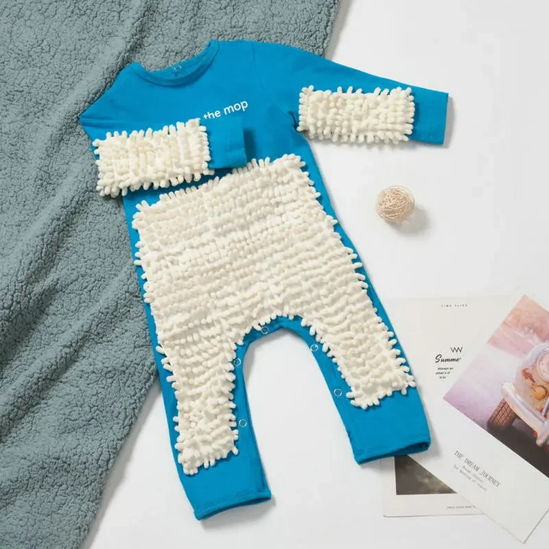 TinyCleaner – Mjuk & praktisk – Babyoverall för krypande och lek