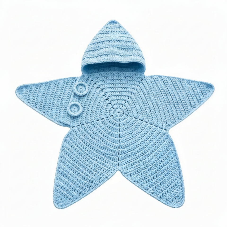 CozyStar – Mjuk & handgjord – Stickad babyoverall med stjärnformad design