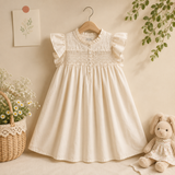 Sleeveless Dress – Elegant och bekväm – Klänning med spetskrage