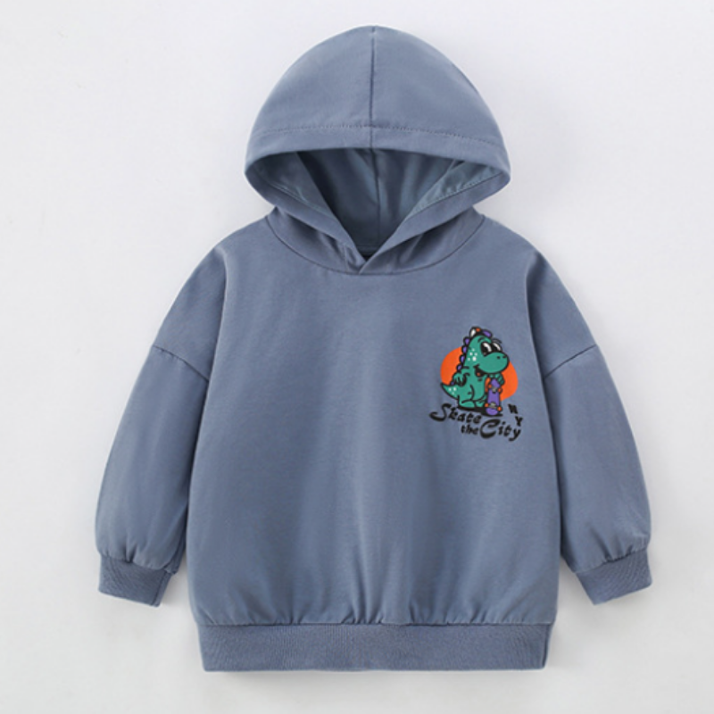 DinoStyle – Varm och andningsbar – Hoodie med Triceratops-tryck