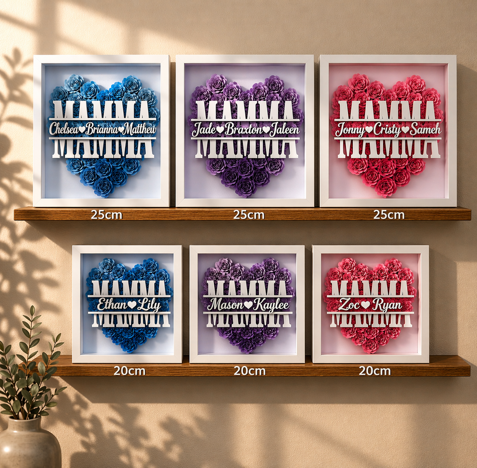 Personalized Rose Shadow Box – En unik morsdagspresent – en personlig skuggbox med rosor