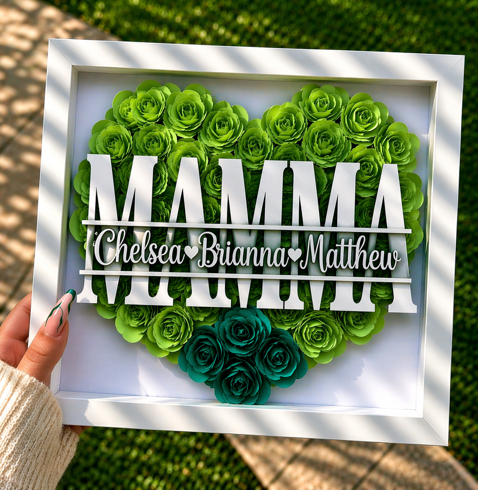 Personalized Rose Shadow Box – En unik morsdagspresent – en personlig skuggbox med rosor