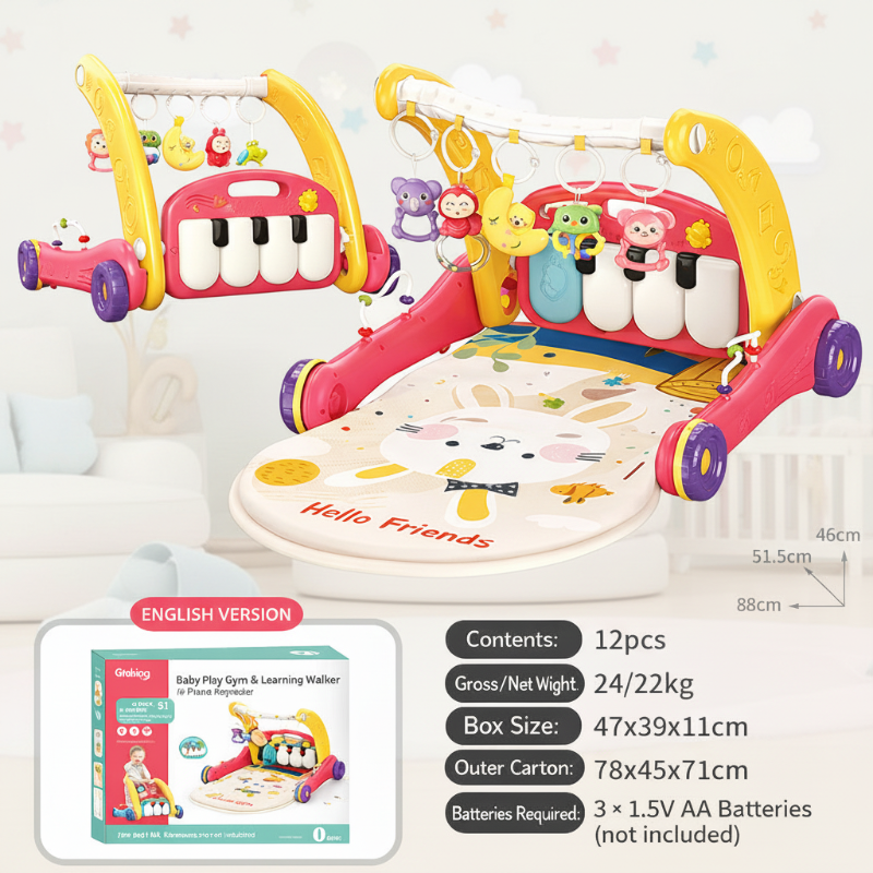 Step & Play – Interaktivt & Säker – 3-i-1 gåstol & babygym