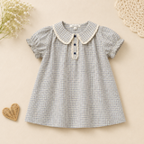 Short Sleeve Embroidery Dress – Elegant & bekvämt – boutique-klänning för flickor