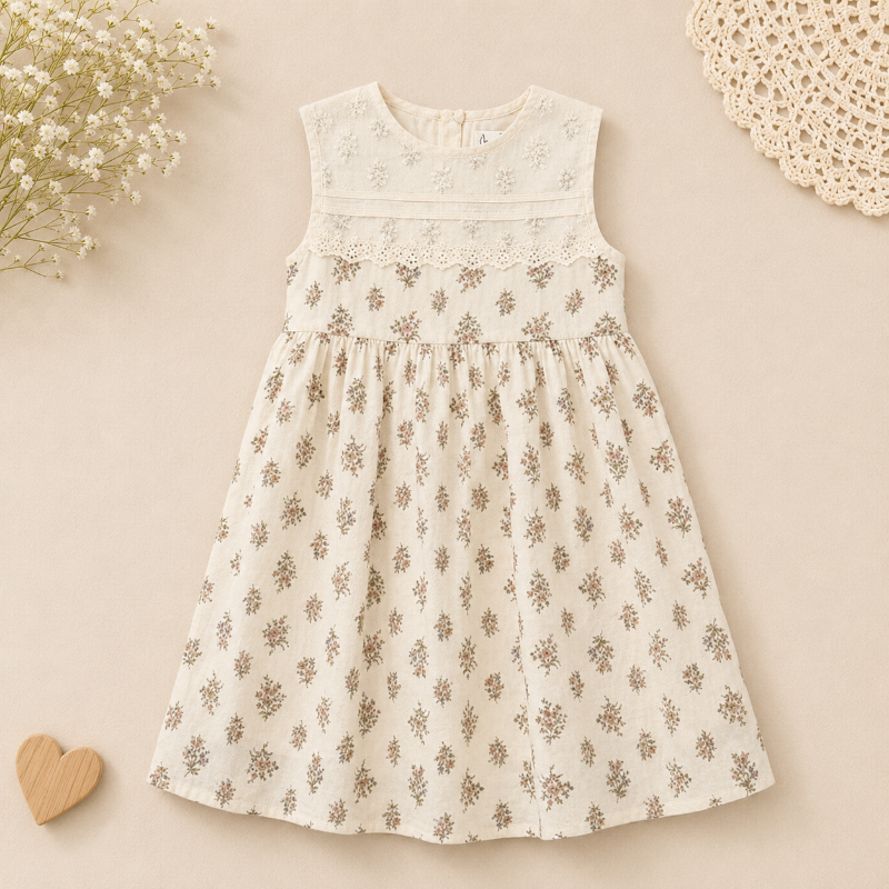 Short Sleeve Embroidery Dress – Elegant & bekvämt – boutique-klänning för flickor