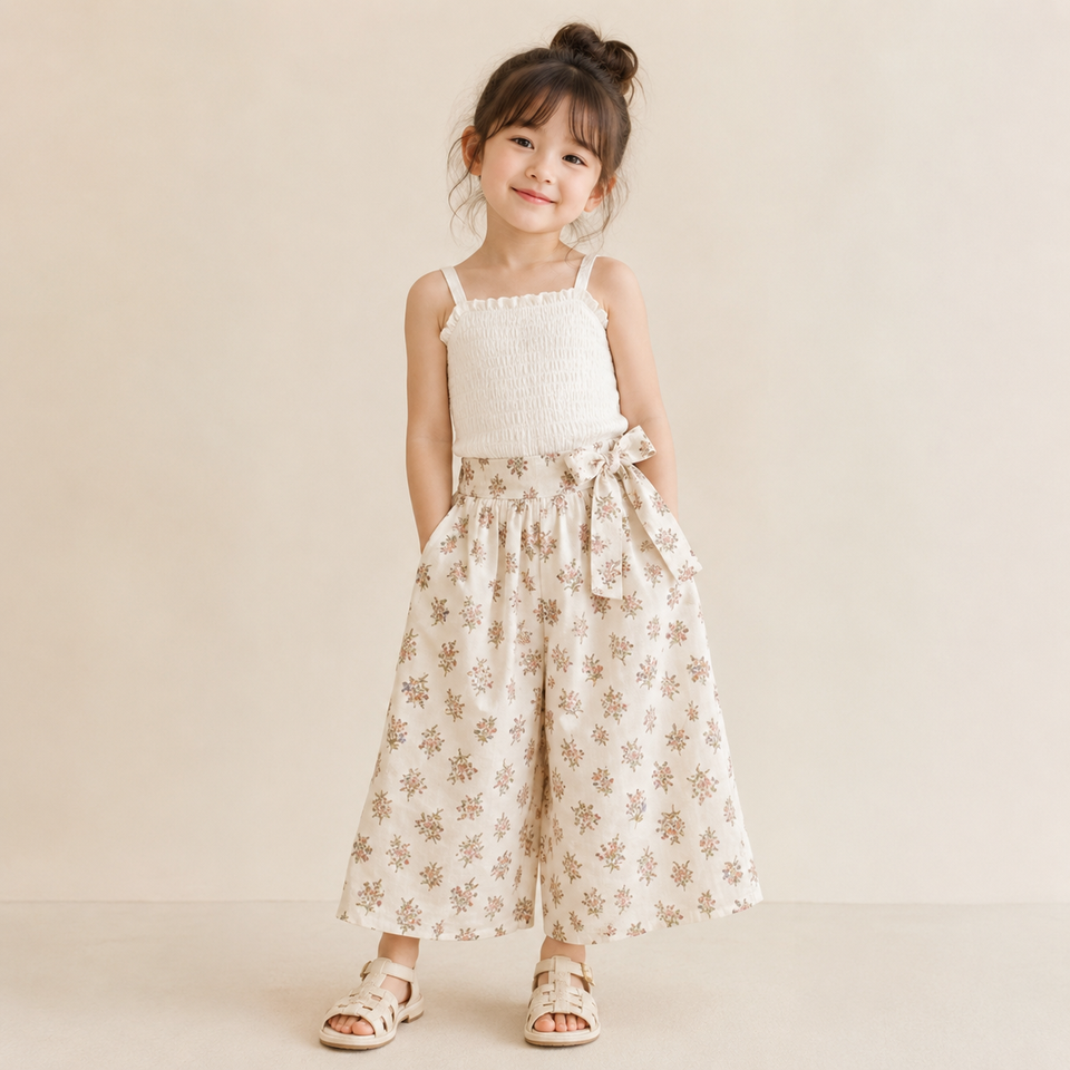 Chic Skirt & Wide Leg Pants – Elegant & bekvämt – Lös barnkläder