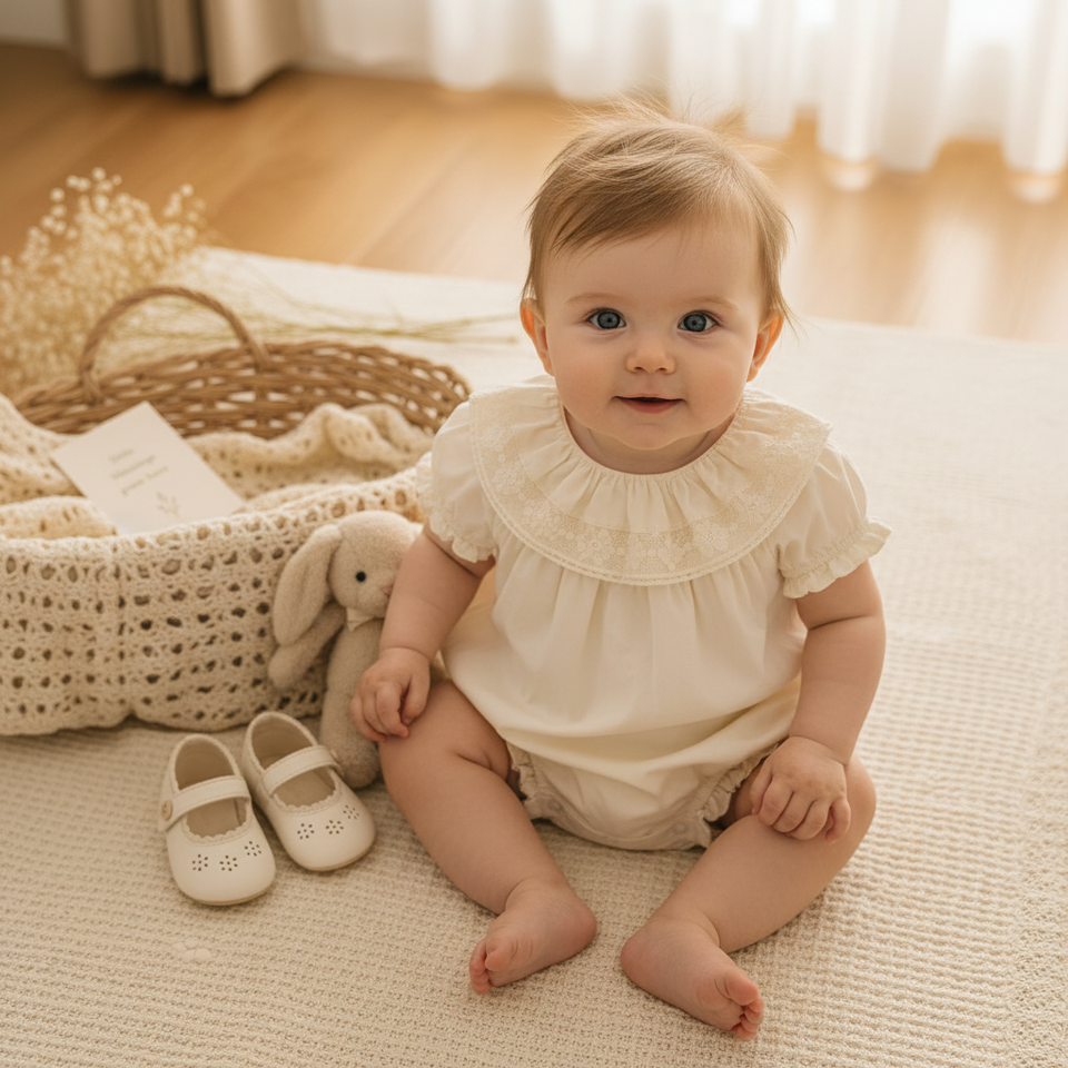 Vintage Rompers – Tidlös & mjuk – Babyoverall