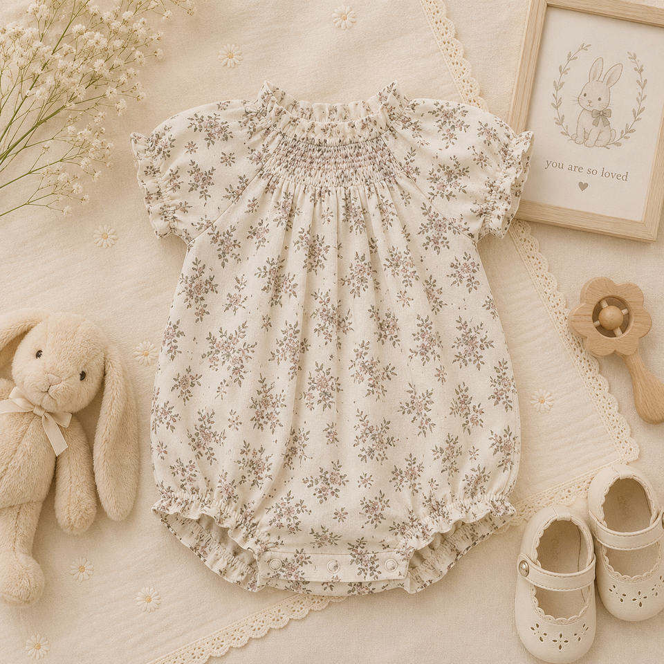 Vintage Rompers – Tidlös & mjuk – Babyoverall