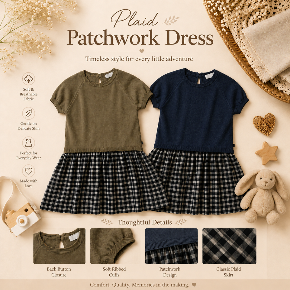 Plaid Patchwork Dress – Trendig & luftig – rutig klänning