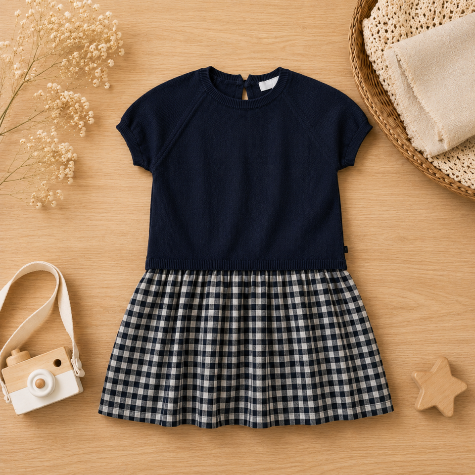 Plaid Patchwork Dress – Trendig & luftig – rutig klänning