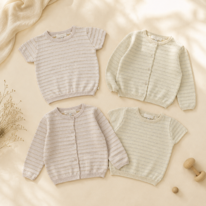 Knit Top & Cardigan – Mjuk och bekväm – Stickad tröja och kofta