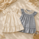 Princess Dress – Elegant och bekväm – Klänning med broderad krage