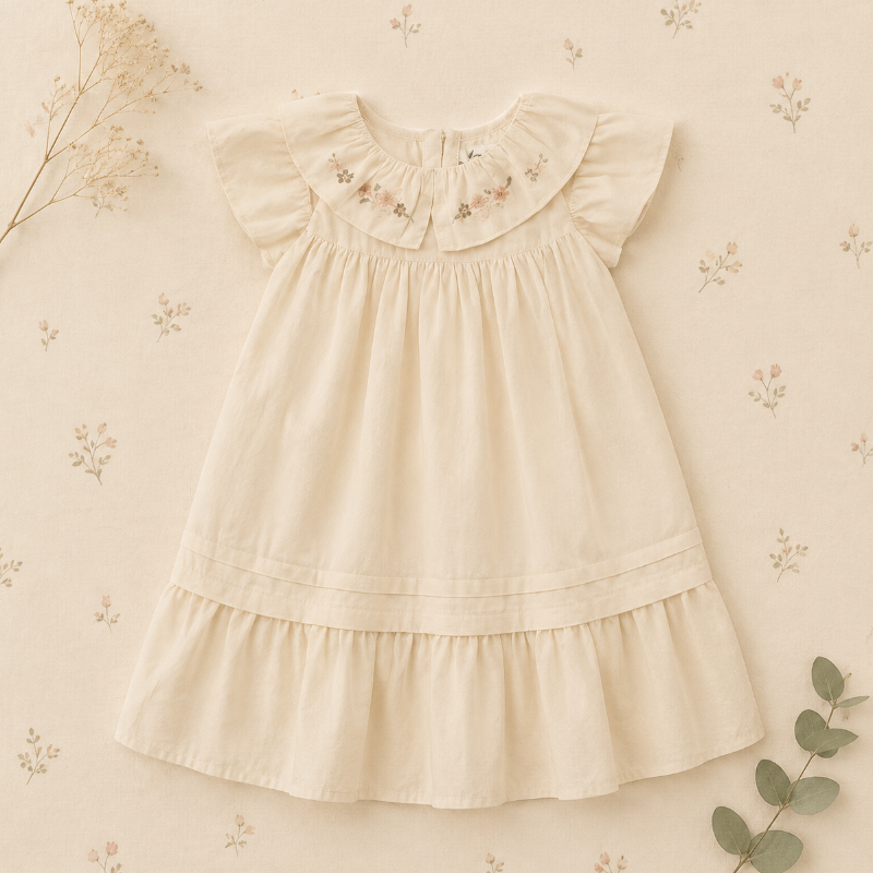 Princess Dress – Elegant och bekväm – Klänning med broderad krage
