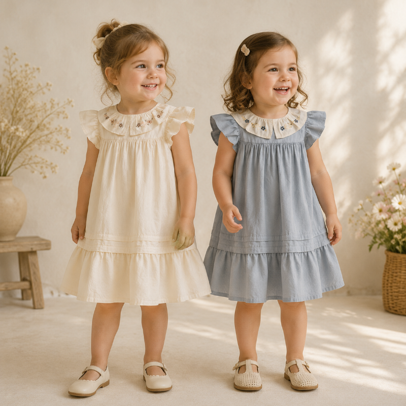 Princess Dress – Elegant och bekväm – Klänning med broderad krage