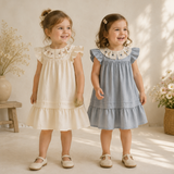 Princess Dress – Elegant och bekväm – Klänning med broderad krage
