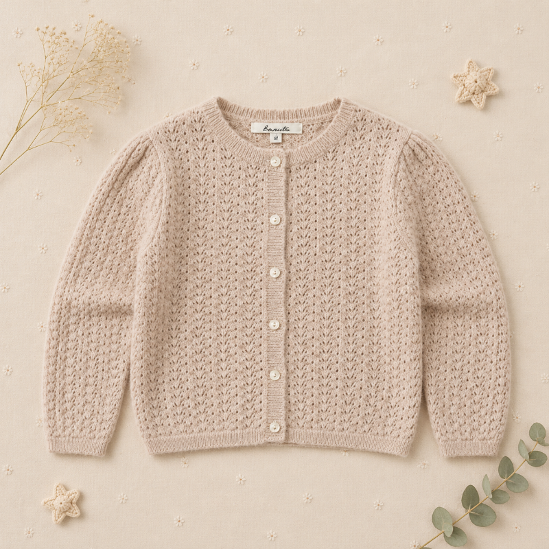 Buttoned Cardigan – Mjuk och bekväm – Stickad barnkofta
