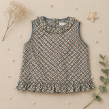 Matching Set – Bekvämt & med prästkrage-mönster – bloomers, kjol & blus
