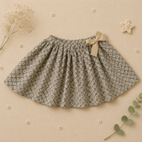 Matching Set – Bekvämt & med prästkrage-mönster – bloomers, kjol & blus