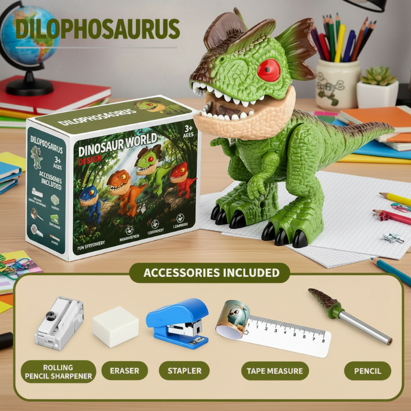 Dinosaur Stationery Toy – Kreativt & lärorikt – 5-i-1-skrivbordsset