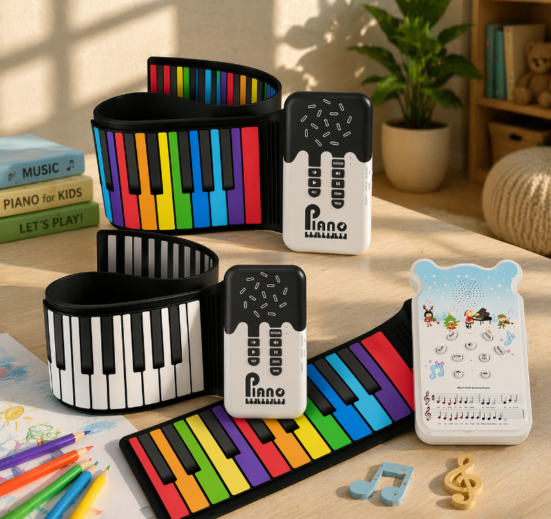 Roll-up Piano Keyboard – Kreativt & lärorikt – hopfällbart piano