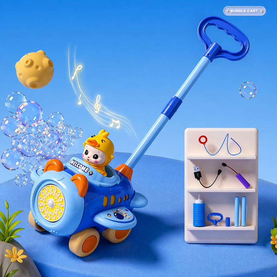 Bubble Blower – Lekfullt & roligt – Bubbelblåsande skjutvagn