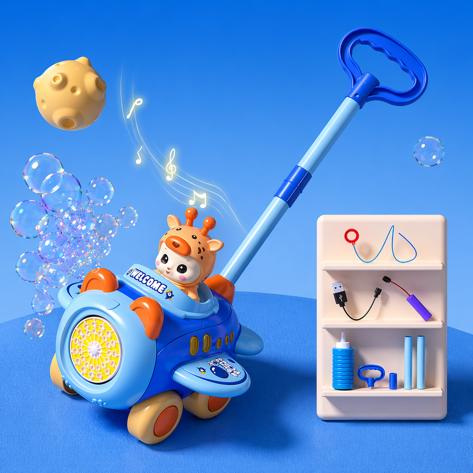 Bubble Blower – Lekfullt & roligt – Bubbelblåsande skjutvagn