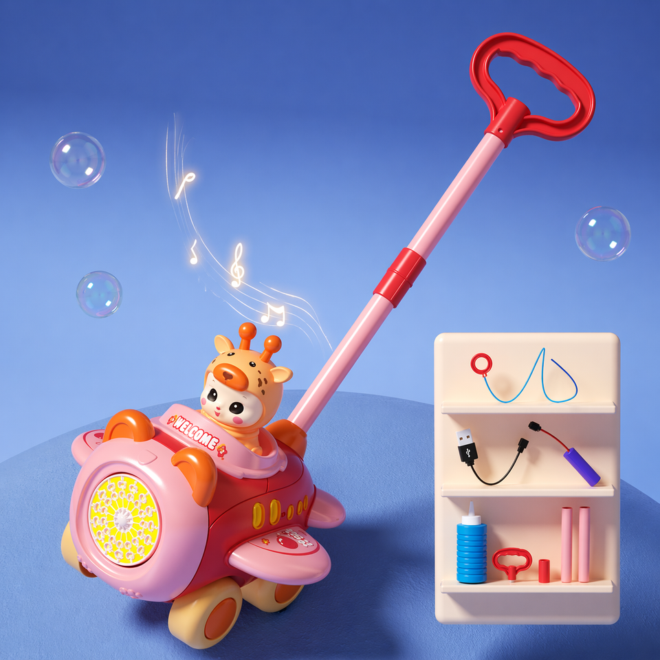 Bubble Blower – Lekfullt & roligt – Bubbelblåsande skjutvagn