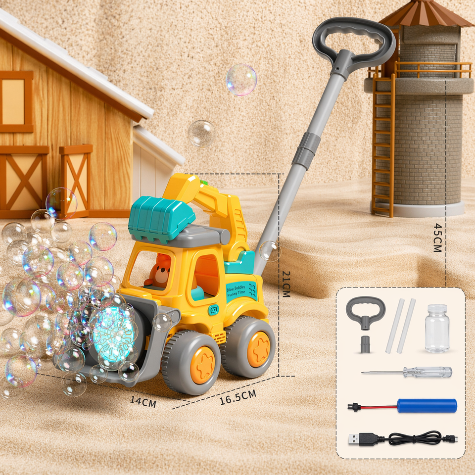 Bubble Blower – Lekfullt & roligt – Bubbelblåsande skjutvagn