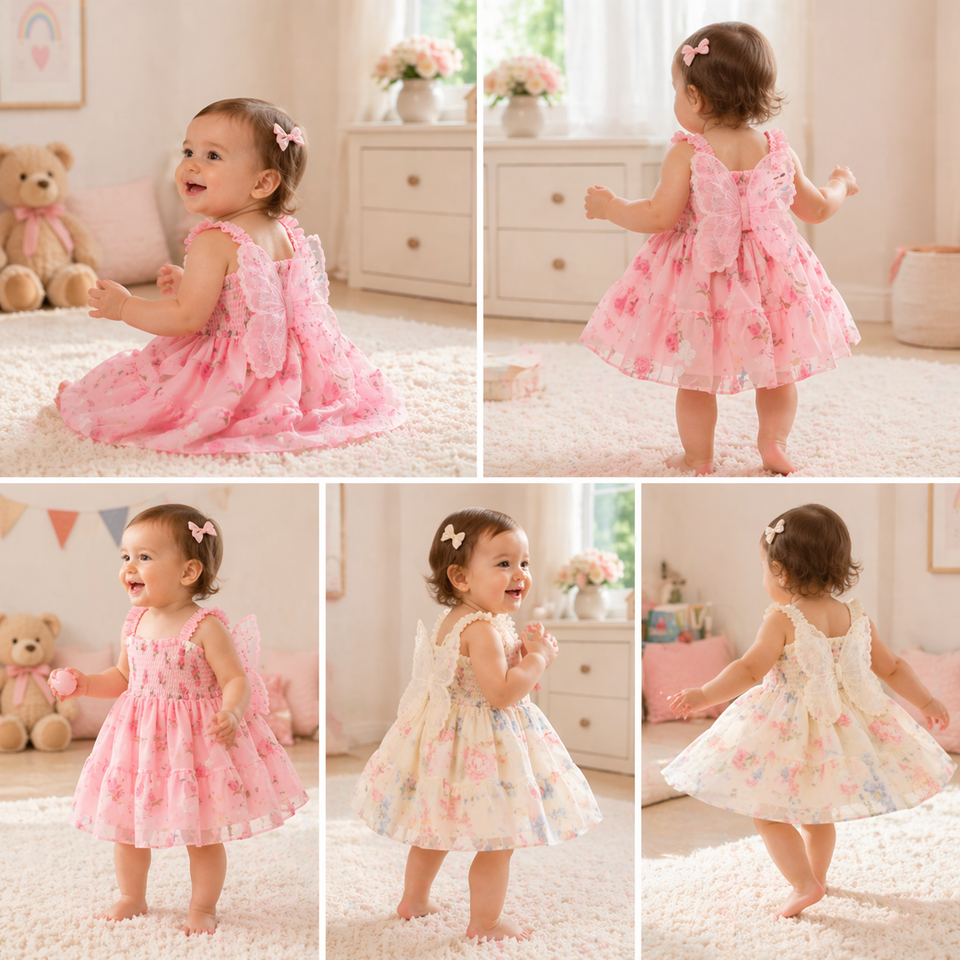 Girls Butterfly Dress – Söt & luftig – barnklänning