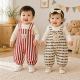 Striped Overall Romper – Mjuk & bekväm – Jumpsuit för barn