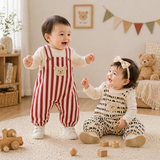 Striped Overall Romper – Mjuk & bekväm – Jumpsuit för barn