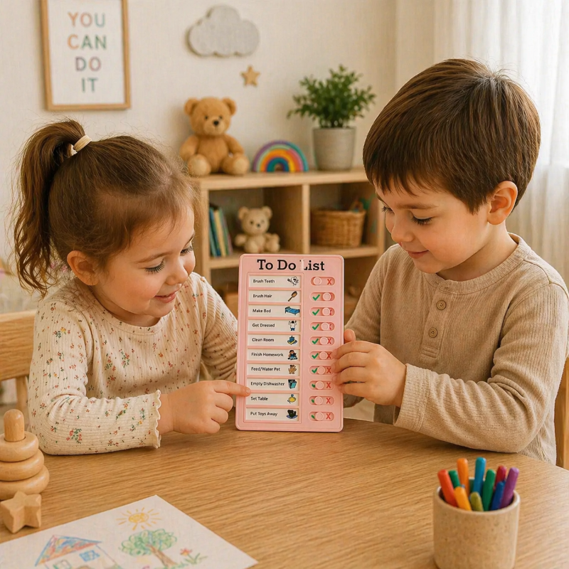 Kids Chore Chart – Struktur & Självständighet – Att göra-lista – Uppgiftsanslagstavla