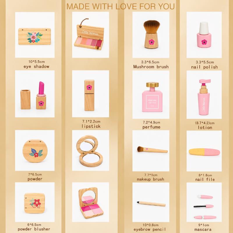 Wooden Makeup Play Set – Kreativitet & rollspel – Smink-set i trä