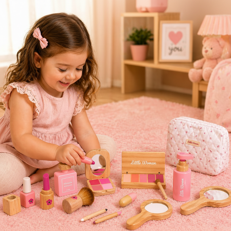 Wooden Makeup Play Set – Kreativitet & rollspel – Smink-set i trä