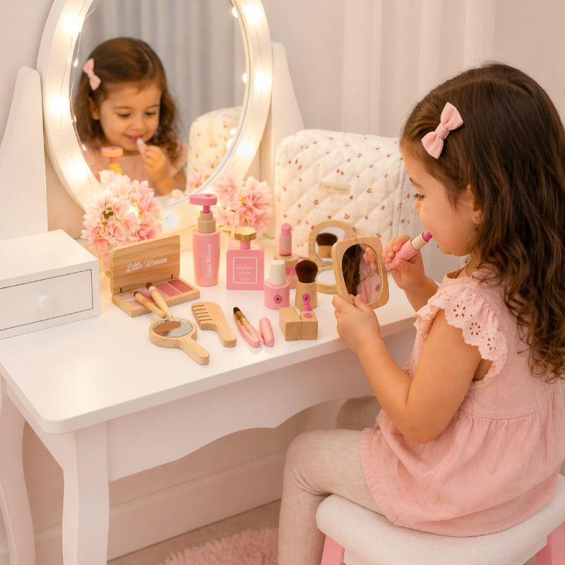 Wooden Makeup Play Set – Kreativitet & rollspel – Smink-set i trä