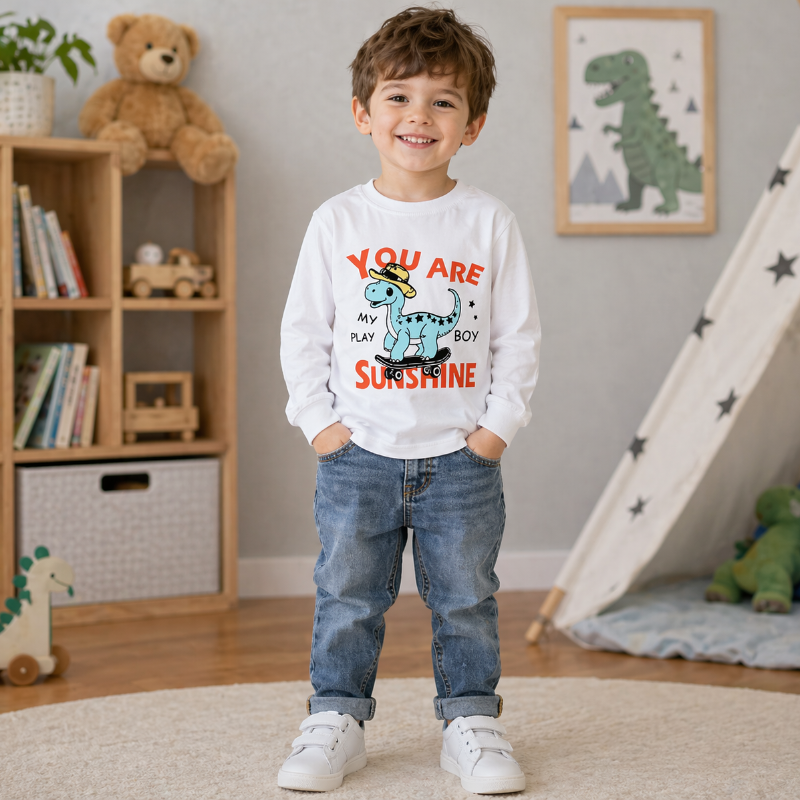 Kids Dinosaur Sweatshirt – Komfort & stil – Dino barntröja