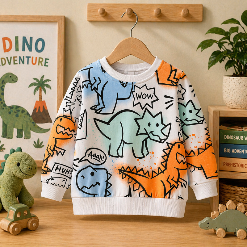 Kids Dinosaur Sweatshirt – Komfort & stil – Dino barntröja